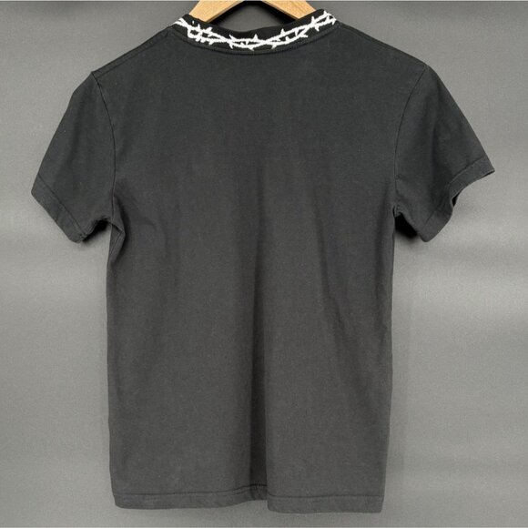 Lurking Class Mens Black T-Shirt With Barbed Wire Collar and Reaper Logo S Black - Picture 3 of 9
